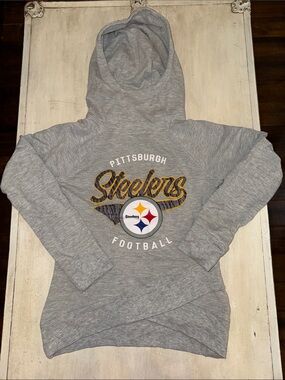 NFL Pittsburgh Steelers Gray Hooded Sweatshirt with Logo